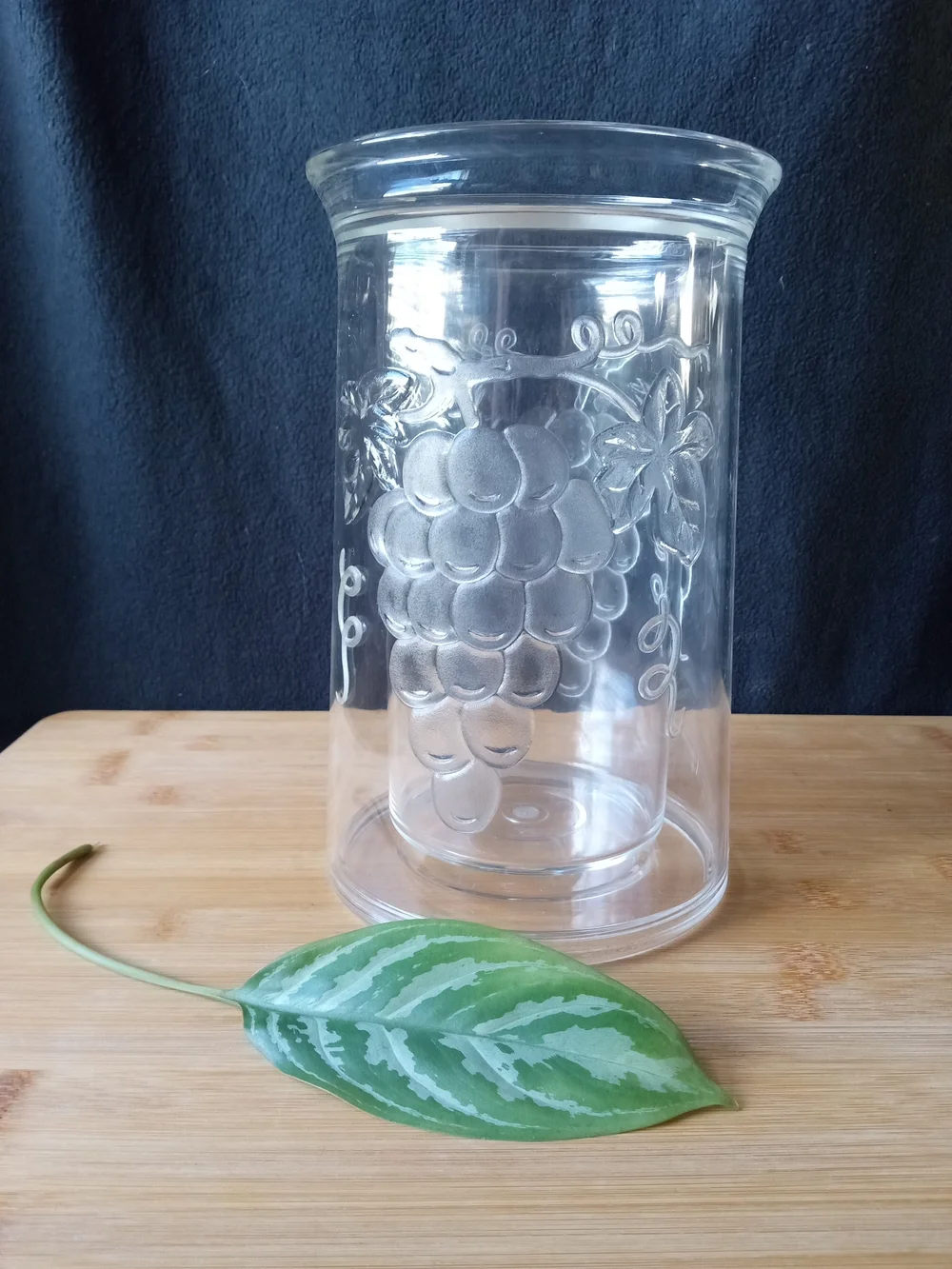 ICELESS WINE CHILLER PRODYNE COOLER Clear Acrylic Double Walled Grapevine Design